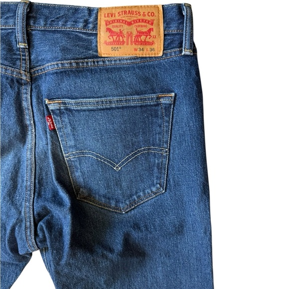 Levi’s 501 Original Fit Button Fly Jeans W34 L36 excellent like-new condition - Picture 4 of 5